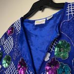 Moonlight Vintage Silk Beaded Evening Women’s Jacket Floral XL Photo 6