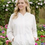 Lucky in Love White Windbreaker Jacket Lightweight Athletic Tennis Golf S/M Photo 0