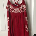 Embroidered Red Dress Size M Photo 0