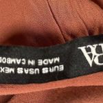 ZARA 🛍️  Rust Pink Belted Peasant Puff Sleeve Midi Dress Size S Photo 10