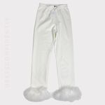 Sleeper Weekend Chic Feather Pants, White, Small Photo 10