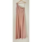 Jenny Yoo NWT  Cybill Dress BHLDN Prosecco Velvet 16 One Shoulder Side Slit Photo 7