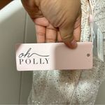 Oh Polly  Double Take Embelish  Ruched Mesh Bodycon Halter Dress Beige Sexy Sz 4 Photo 5