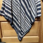 Ny Collection Women's Gray/Tan Asymmetrical Striped Tunic Top Sweater Sz Small Artsy Lagenlook Photo 4