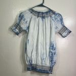 Deeigual blouse,‎ size medium, floral, tie front, ruffle sleeves, elastic waist Photo 5