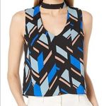Anthropologie Paris Sunday Choker Geometric Abstract Colorful Sleeveless Vneck Blouse Top Photo 10