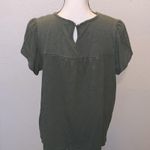 Ella Moss  green lace keyhole short sleeve top Photo 6