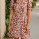 Madewell  floral print purple burnt orange piccola mini button collar mini dress Photo 2