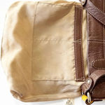 Tignanello Mixed Browns Pebbled Leather Crossbody Bag Purse Equestrian Vibe Fall Brown Photo 5