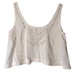 Urban Outfitters  Kimchi Blue Sleeveless‎ Beaded Crop Top Size XS Cotton/Linen Photo 5