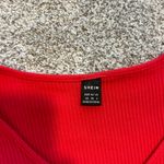 SheIn  ribbed Red‎ V-Neck short sleeve top size XS Photo 1