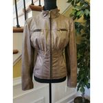 Arden B  Rayon Blend Metallic Golden Blazer Jacket Short sz M Medium Photo 11