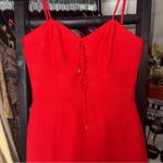 Forever New Ever New Melbourne Red Corset Style Flounce Hem Mini Linen Blend Dress Womens 2 Photo 5