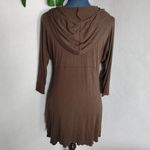 Beach Star Brown Swim Cover Up Hoodie Dress Size M Photo 3