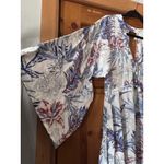 Z & L Floral Maxi Dress Kimono Sleeve V Neck Bohemian Resort Casual M White Size M Photo 2