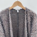 ASTARS Cupcakes Cardigan Blush Pink Gray Stripe Eyelash Pockets Long Size Small Photo 9