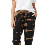 Handmade Hand Dyed Essential Elements Black & Orange Splatter Reverse Tie-Dye Joggers Med Photo 0