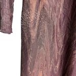 Louna Brown Burgundy Mesh Overlay Printed Long Sleeve Midi Dress Size XL Photo 10