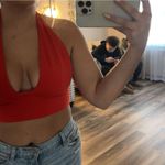 Red Halter Tank Top Size L Photo 3