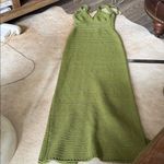Torn By Ronny Kobo metallic Olive green gorgeous crochet dress Photo 8