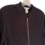 White House | Black Market  Black Lace Bomber Jacket Women's Medium Glam Dainty Y2K Photo 1
