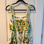 Farm Rio Floral Linen Papaya Salad Scarf Maxi Dress Green and Yellow | Small Photo 6