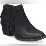Born Danni suede booties with fringe black womens size 9 western boho casual Photo 0