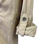 Sonoma Cotton  Khaki Metal Button Up Snap Pocket Button Tab Long Sleeve Shirt L Photo 10