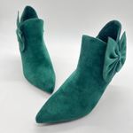 Allegra K  Ankle Boots Womens 6.5 Green Suede Bow Accent Pointed Toe‎ Stiletto Photo 0