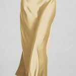 SheIn  Gold Midi Slip Skirt with Slit for Cocktail.NWOT Photo 2