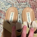 Steve Madden Cream and Tan Sandals with Velcro Closure Photo 2