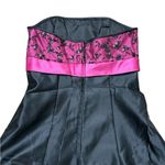 Vintage Jessica McClintock Gunne Sax Satin Black Hot Pink Dress Prom Party Sz 9 Photo 8