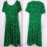 Unique Vintage  X GB Butterfly‎ And Daisy Flowers Green Dress, size L Photo 2