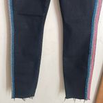 MOTHER High Waist Looker Ankle Fray Guilty Glitter Racer Black Skinny Jean Size 26 Photo 6