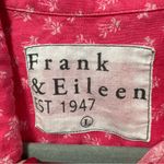 Frank & Eileen  size Large Paul Shirt Pink Linen Palm Tree Print Button Down‎ Photo 1