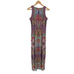 London Times  Tank Maxi Dress Double Slits size 8 Sleeveless Paisley Colorful Photo 8
