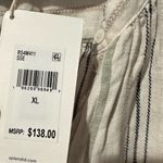 Splendid NWT  Beige and Green Priya Button Down Striped Blouse | XL Photo 4
