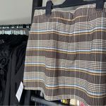 Topshop Brown Blue Plaid Pleated Micro Mini Preppy Skirt Photo 9