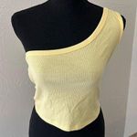 Double Zero Yellow ribbed one shoulder crop top Photo 0