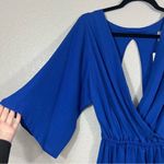 NWT ASOS Plunge Neck Wrap Romper with Blouson Sleeves Blue Size 4P Photo 7