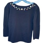 J.A.C. size M button lined scoop neck knit top. Black Size M Photo 0