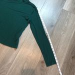 Dark Green Casual Womens Long Sleeve Mock Neck Fitted Stretch Shirt Size Medium Photo 8