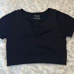 Garage Black Ribbed Seamless Short Sleeve Top Photo 0