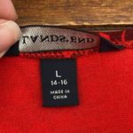 Lands' End Dress Womens Large Red Jersey Faux Wrap Graphic Print Career Office Photo 6