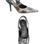 Donald Pliner Taupe Gray Tortoise Patent Leather Shoe Pump Ankle Wrap NWT $400 Size 8 Photo 2