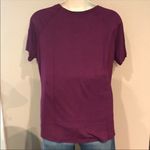Double Zero Deep Purple Soft Slouchy V Tee Asymmetric Top Photo 2