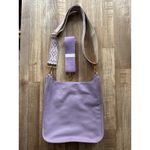 Large Lilac Faux Leather Boho Crossbody Bag with Guitar Strap Purple Photo 1