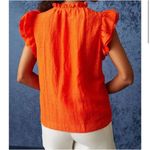 Marie Oliver Marie Oliver Merrit Linen Blend Ruffle Cap Sleeve Top V-Neck Blouse Size XXS Photo 1