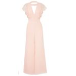 Fame and Partners  Blush Pink‎ Jumpsuit Flutter Sleeve V Neck Size 8 Wide Leg Photo 2