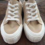 Mad love  Fran Platform Tan Canvas Lace Up Sneakers Photo 6
